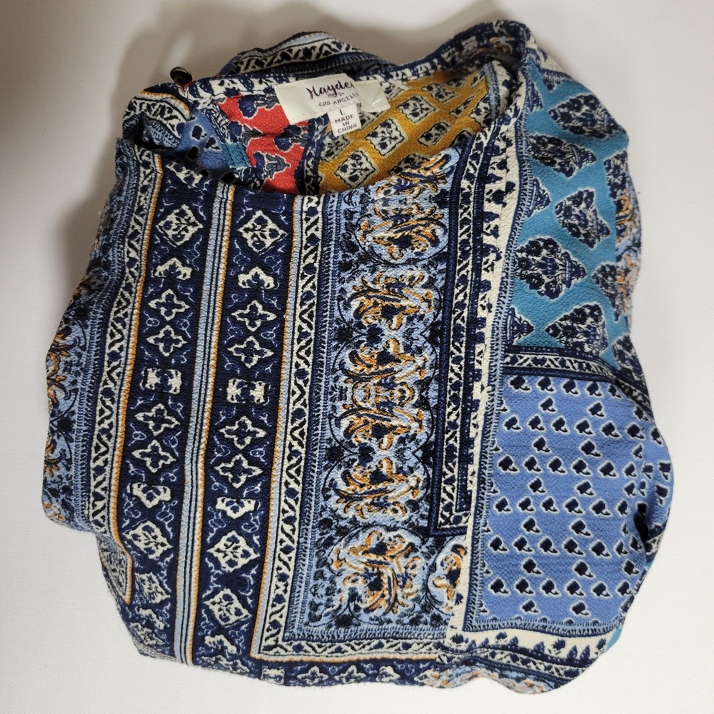 Hayden LA‎ Boho Patchwork Tunic Dress L Festival Peasant Prairie Hippie Retro - Picture 9 of 9
